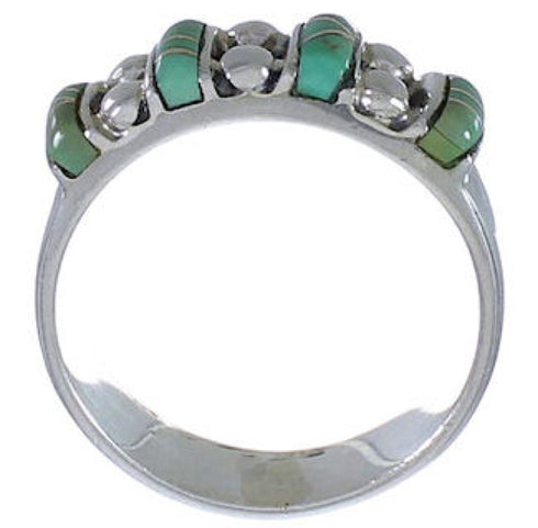 Southwest Turquoise Genuine Sterling Silver Ring Size 6-1/4 WX34469